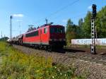 Etwas gemischtes hatte 155 107 am Haken. Leipzig-Thekla 28.08.2014.