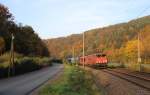 155 113-4 und 185 xxx zu sehen am 02.11.14 in Hockeroda