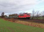 155 099 zu sehen am 03.02.16 mit einem Frankenwaldumleiter an der Schöpsdrehe bei Plauen/V.