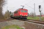 155 097-9 DB Schenker bei Redwitz am 04.04.2013.