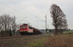 155 039-1 mit dem GB 62364 zu sehen am 01.04.16 an der Schöpsdrehe bei Plauen/V.