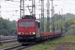 155 218-1 durchfährt mit einem Stahlplattenzug Haltern am See 18.7.2016