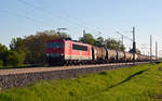 155 249 der MEG, welche bei der MEG unter der Nummer 712 geführt wird, schleppte am 05.05.18 einen Kesselwagenzug durch Braschwitz Richtung Halle(S).