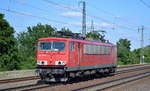 DB Cargo AG mit  155 060-7  [NVR-Nummer: 91 80 6155 060-7 D-Rpool] am 28.06.19 Saarmund Bahnhof.