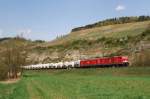 MEG 601 (ex 143 179) und MEG 801 (ex 156 001) mit DGS 99631 bei Himmelstadt (07.04.2011)