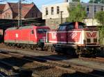 MEG 803(156 003)und EVB 410 02 am Hamburg-Harburger Bf. 17.07.2014