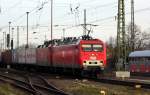 Am 17.01.2015 kamen die  156 001-0 (801) und die 143 851-4 (603)  von der MEG aus Richtung Magdeburg nach Stendal und fuhr weiter in Richtung Wittenberge.