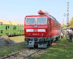 180 014-3 ausgestellt beim Tag der offenen Tür im Bahnbetriebswerk Weimar.