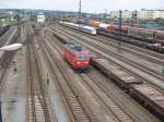Aus dem Bw komment durchfhrt 180 008-5 den Gterbahnhof Dresden-Friedrichstadt um sich anschlieend vor einen Gterzug Richtung Tschechien zu setzen.01.07.07.
