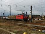 180 012-7 steht mit einem Gterzug im Gterbahnhof Dresden-Friedrichstadt abfahrbereit Richtung Tschechien.29.03.08.