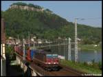 Militrzug mit 180 016-8 nach Decin in Knigstein am 25.04.2009