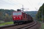 180 017 durchfuhr gerade Wehlen und legt sich nun Richtung Dresden in die Kurve. 04.10.2012