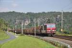 180 011 mit leerem Autozug am 18.09.2012 bei Strand