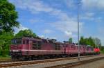 180 009, 180 010, 180 019 und 261 065-7 stehen am 13.05.13 in Chemnitz-Sd