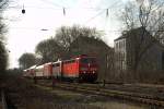 Am 17.02.2013 fhrt 181 211 mit einem PbZ durch Wanne-Eickel