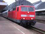 181 204-9 steht am 17.03.07 mit ihrem Eurocity in Karlsruhe HBF