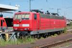 181 222-1 steht am 06.07.08 abgestellt im Karlsruher HBF.