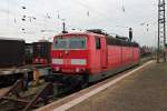 181 219-7 am 13.11.2014 abgestellt in Basel Bad Bf und wartet auf ihre Rückleistung nach Karlsruhe. Sie brachte zuvor den Pbz 2459 (Karlsruhe Hbf - Basel Bad Bf).