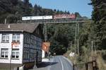 171 009 auf dem Krocksteinviadukt zwischen Rübeland und Hüttenrode, 10.9.1999.