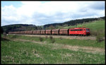 171005 war am 10.05.1997 um 13.48 Uhr mit einem schweren Kalkzug kurz vor Hüttenrode auf der Rübelandbahn unterwegs.