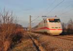 401 086-4 am 18.01.2014 südlich von Buggingen auf der KBS 703 als ICE 75 (Hamburg-Altona - Zürich HB) auf seinem letzten Kilometern in Deutschland.