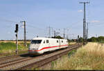 Ohne Wagen geht's für 401 505-3 und 401 005-4 (Tz 105  Offenbach am Main ) ins Ausbesserungswerk Dessau.
Nachschuss am Einfahrsignal des Bahnhofs Großkorbetha.

🧰 DB Fernverkehr
🕓 14.7.2023 | 10:38 Uhr