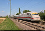 Nachschuss auf 402 045-9 (Tz 113  Frankenthal/Pfalz ) als ICE 276 (Linie 12) von Basel SBB (CH) nach Berlin Ostbahnhof, der den Haltepunkt Auggen auf der Bahnstrecke Mannheim–Basel (Rheintalbahn