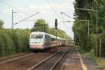 Am 16.08.09 durchfhrt der ICE 588 Mnchen Hbf - Hamburg-Altona den Bahnhof von Radbruch Richtung Hamburg-Harburg.