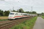 402 013  Nauen  als ICE 999 (Frankfurt (Main)-München) bei Helmsheim, 27.09.2015.