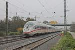 Nachschuss auf 406 556-4 als ICE ___ (Köln Hbf - Basel SBB) am 31.10.2016, als dieser zusammen mit 403 559-8  Leverkusen  als ICE ___ (Dortmund Hbf - Basel SBB) durch den Bahnhof von