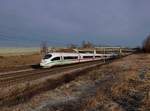 Der 403 003 als ICE nach München am 27.12.2020 unterwegs bei Petershausen.