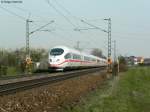 403 055-7 (ohne Stdtename) fuhr am 25.03.2011 als ICE 503 von Hannover nach Karlsruhe Hbf.