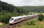 403 022-7  Solingen  und als 014-4  Duisburg  als ICE 515 (Hamburg-Altona-Mnchen Hbf) bei Urspring 28.7.11