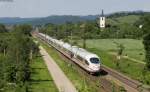 403 002-9  Hansestadt Lbeck  und 034-2  Offenburg  als ICE *** (**-Basel SBB) bei Denzlingen 28.5.12