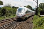 Nachschuss auf ICE 105/505 (Amsterdam Centraal/Köln Hbf - Basel SBB), der am 08.08.2014 aus 403 030-0  Göttingen  und 406 007-5  Hannover  bestand, als dieser durch den Hp Kollmarsreute