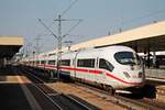 Nachschuss auf 406 503-3 (4603)  Mannheim , der am 30.09.2015 als ICE 104 (Basel SBB - Amsterdam CS9 zusammen mit 406 509-3  Aalen  als ICE 504 (Basel SBB - Köln Hbf) auf Gleis 4 im Badischen