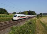 Ein 411 las ICE nach Wien am 28.07.2018 unterwegs bei Krappenhofen.