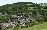 DB ICE T BR 411 als ICE 108 Innsbruck - Berlin, KBS 840 Lichtenfels - Saalfeld, Frankenwaldbahn, fotografiert auf dem Trogenbach-Viadukt in Ludwigsstadt am 09.06.2010