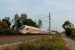 Der Triebzug 1110  Naumburg (Saale)  als ICE 1508 von München nach Warnemünde am 05.09.2014 in Nassenheide.