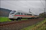 Hier zu sehen der ICE-T 411 057-3 ´´Innsbruck`` in Richtung Fulda am 28.10.14 bei Hermannspiegel.
