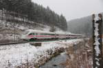 411 002-9  Neubrandenburg  im Frankenwald bei Steinbach am Wald am 23.01.2015.