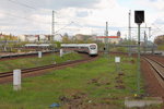 Der Tz 1103 „Paderborn“ als ICE 1536 vom Ostseebad Binz nach Frankfurt(Main) Hbf am 24.04.2016 bei der Einfahrt in Berlin Gesundbrunnen.