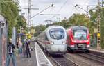 Am 18.9.12 begegneten sich ein ICE-T und 440 813 um 16.51 Uhr in Würzburg Süd.