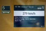 279 km/h mit ICE 598 vor Braunschweig.