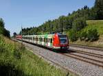 Der 423 700 als S 2 nach Erding am 18.06.2017 unterwegs bei Unterweilbach.