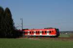 423 350 mit einer S-Bahn zum Ostbahnhof vor Baierbrunn (11.04.2007)