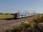 Der 423 215 und der 423 717 als S Bahn nach Petershausen am 20.10.2017 unterwegs bei Unterweilbach.