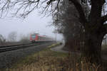 Der Nebel in Südbayern am ersten Weihnachtsfeiertag 2017 lichtete sich um die Mittagszeit genau bis zum Südrand von Poing.