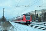 423 200-5/700-4 als Lr 25525 Krefeld Linn - Mnchen Steinhausen,hat soeben den Bahnhof von Gemnden/Main passiert (Fotourlaub Gemnden 31.01.10)