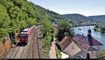 425 736-6 der S-Bahn Rhein-Neckar (DB Regio Mitte) als S2 von Mosbach(Baden) nach Kaiserslautern Hbf fährt in Zwingenberg (Baden) auf der Bahnstrecke Heidelberg–Bad Friedrichshall